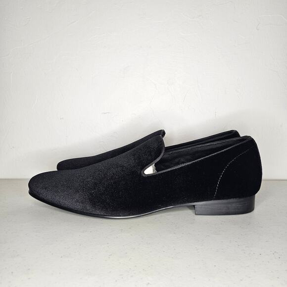 Steve Madden Laight Velvet Slip On Loafers Men Size 8.5 Black 099085 New in Box - Picture 3 of 6